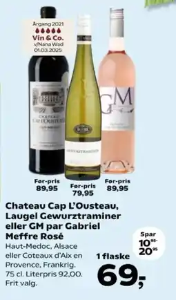 Kvickly Chateau cap l'ousteau, laugel gewurztraminer eller gm par gabriel meffre rosé tilbud