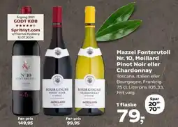 Kvickly Mazzei fonterutoli nr. 10, moillard pinot noir eller chardonnay tilbud