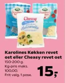Kvickly Karolines køkken revet ost eller cheasy revet ost tilbud