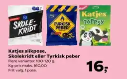 Kvickly Katjes slikpose, skolekridt eller tyrkisk peber tilbud