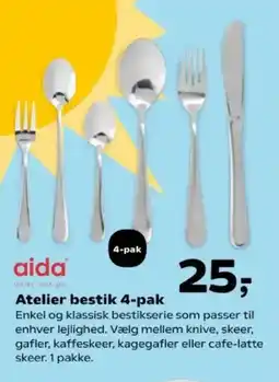 Kvickly Atelier bestik 4-pak tilbud