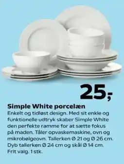 Kvickly Simple white porcelæn tilbud