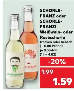 Kaufland SCHORLE- FRANZ oder schrole franzi Weibwin-oder Roseschorle tilbud