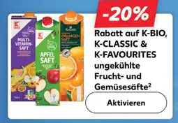 Kaufland Rabatt auf K-BIO, K Frucht- und Gemüsesäfte² -CLASSIC & K-FAVOURITES ungekühlte tilbud