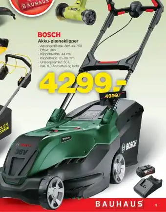 Bauhaus BOSCH Akku-plæneklipper tilbud