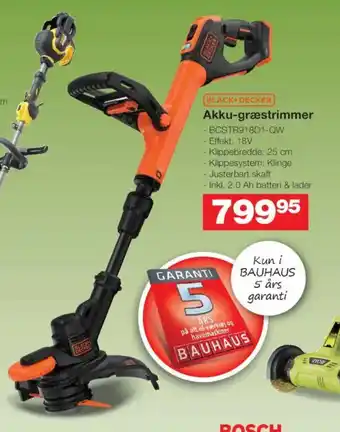Bauhaus BLACK+DECKER Akku-græstrimmer tilbud