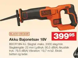 Bauhaus BLACK+DECKER Akku Bajonetsav 18V tilbud