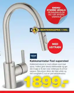 Bauhaus GROHE Køkkenarmatur Feel supersteel tilbud