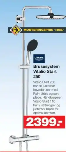 Bauhaus GROHE Brusesystem Vitalio Start 250 tilbud