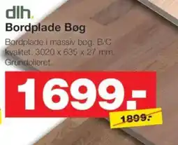 Bauhaus Dlh. bordplade bøg tilbud