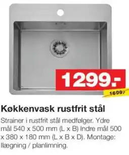 Bauhaus Køkkenvask rustfrit stål tilbud