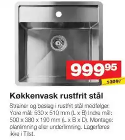 Bauhaus Køkkenvask rustfrit stål tilbud