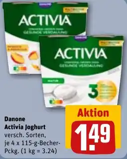REWE DE Danone Activia Joghurt versch. Sorten, tilbud