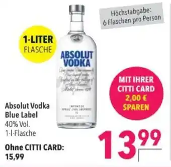 Citti ABSOLUT VODKA Blue label tilbud