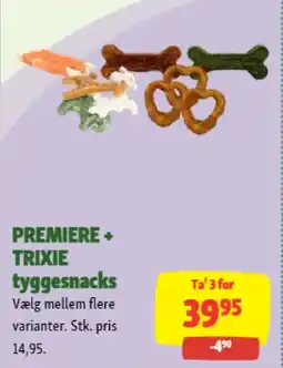 Maxi Zoo Premiere+ trixie tyggesnacks tilbud