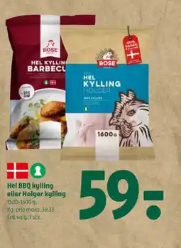 Coop 365 Hel BBQ kylling eller Holger kylling tilbud