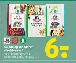 Coop 365 365 økologiske bønner eller kikærter* tilbud