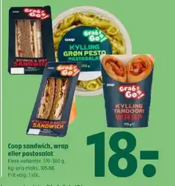 Coop 365 Coop sandwich, wrap eller pastasalat tilbud