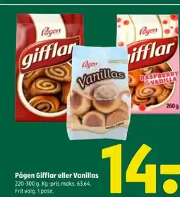 Coop 365 Pågen Gifflar eller Vanillas tilbud