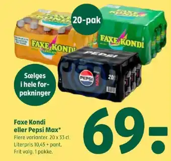 Coop 365 Faxe Kondi eller Pepsi Max* tilbud