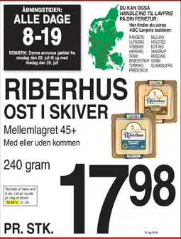 ABC Lavpris RIBERHUS OST I SKIVER Mellemlagret 45+ tilbud
