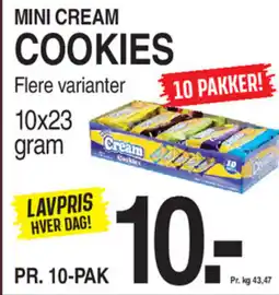 ABC Lavpris MINI CREAM COOKIES tilbud