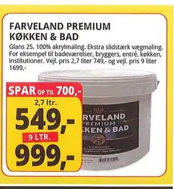 Farveland FARVELAND PREMIUM KØKKEN & BAD tilbud