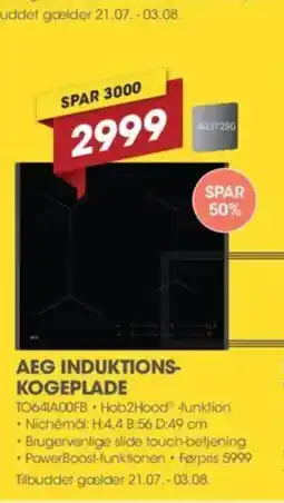 Punkt1 AEG INDUKTIONS- KOGEPLADE tilbud