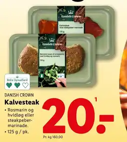 Lidl DANISH CROWN Kalvesteak tilbud