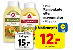Lidl K-SALAT Remoulade eller mayonnaise tilbud