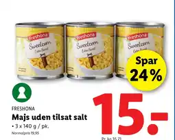 Lidl FRESHONA Majs uden tilsat salt tilbud