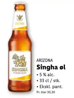 Lidl ARIZONA Singha øl tilbud
