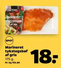 Netto Marineret tykstegsbøf af gris tilbud