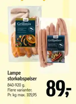 Føtex Lampe storkøbspølser, DKK 89 tilbud