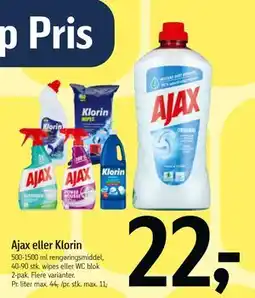 Føtex Ajax eller Klorin, DKK 22 tilbud