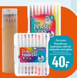 Føtex Penseltusser, dualmarkers eller farveblyanter med spidser, DKK 40 tilbud