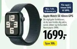 Føtex Apple Watch SE 40mm GPS, DKK 1699 tilbud