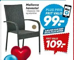 Bilka Mallorca havestol, DKK 109, App-pris tilbud