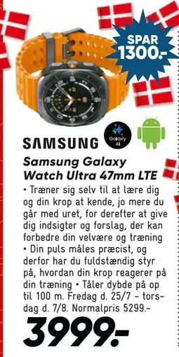 Bilka Samsung Galaxy Watch Ultra 47mm LTE, DKK 3999 tilbud