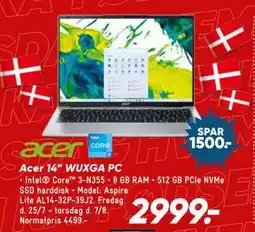 Bilka Acer 14” WUXGA PC, DKK 2999 tilbud
