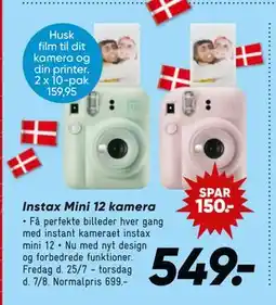 Bilka Instax Mini 12 kamera, DKK 549 tilbud
