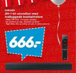 Bilka Alt-i-én soundbar med indbyggede bashøjttalere, DKK 666 tilbud