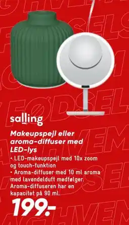 Bilka Makeupspejl eller aroma-diffuser med LED-lys, DKK 199 tilbud