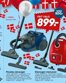 Bilka Poseløs støvsuger, DKK 899 tilbud
