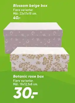 Bilka Blossom beige box, DKK 40 tilbud