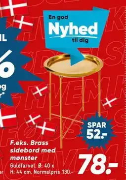 Bilka Brass sidebord med mønster, DKK 78 tilbud