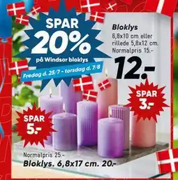 Bilka Spar 20% på Windsor bloklys tilbud