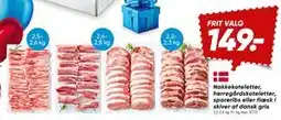 Bilka Nakkekoteletter, herregårdskoteletter, spareribs eller flæsk i skiver af dansk gris, DKK 149 tilbud
