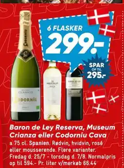 Bilka Baron de Ley Reserva, Museum Crianza eller Codorniu Cava, DKK 299 tilbud