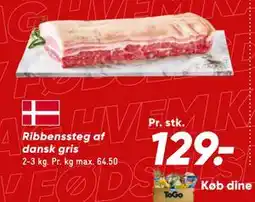 Bilka Ribbenssteg af dansk gris, DKK 129 tilbud